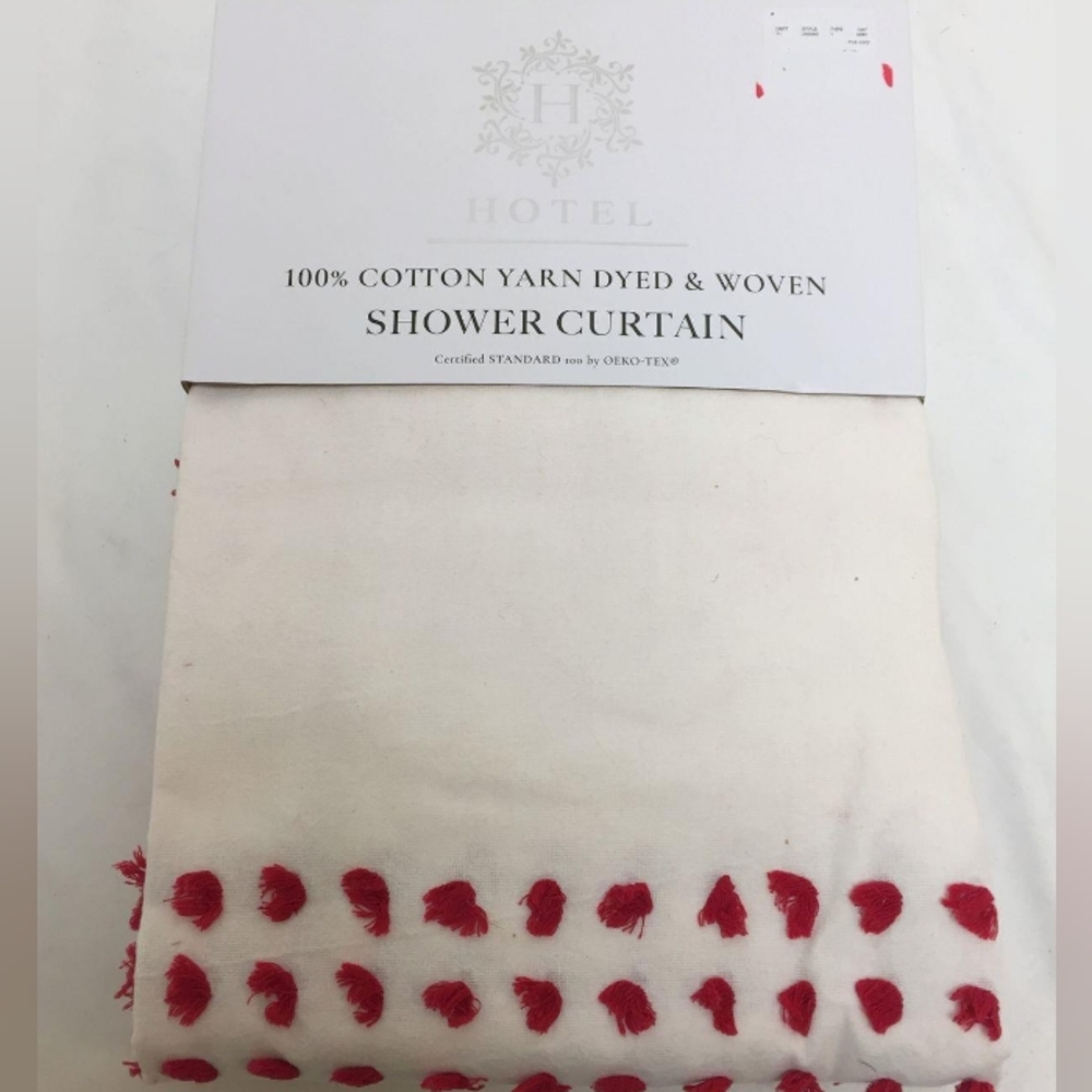 Hotel Collection 100% Cotton Yarn dyed & Woven Shower Curtain  72"× 72"